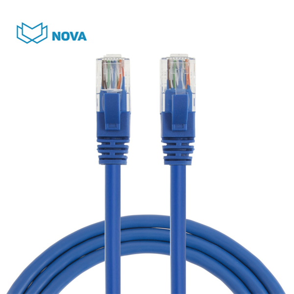 Dây nhảy cat6 dài 5m chính hãng Novalink NV-20107A tốc độ gigabit, lõi đồng 24 AWG mầu xanh